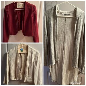 Urban Outfitters Lot Of 3 Crop Blazers And Long Sweatshirt Hoodie Sz Small